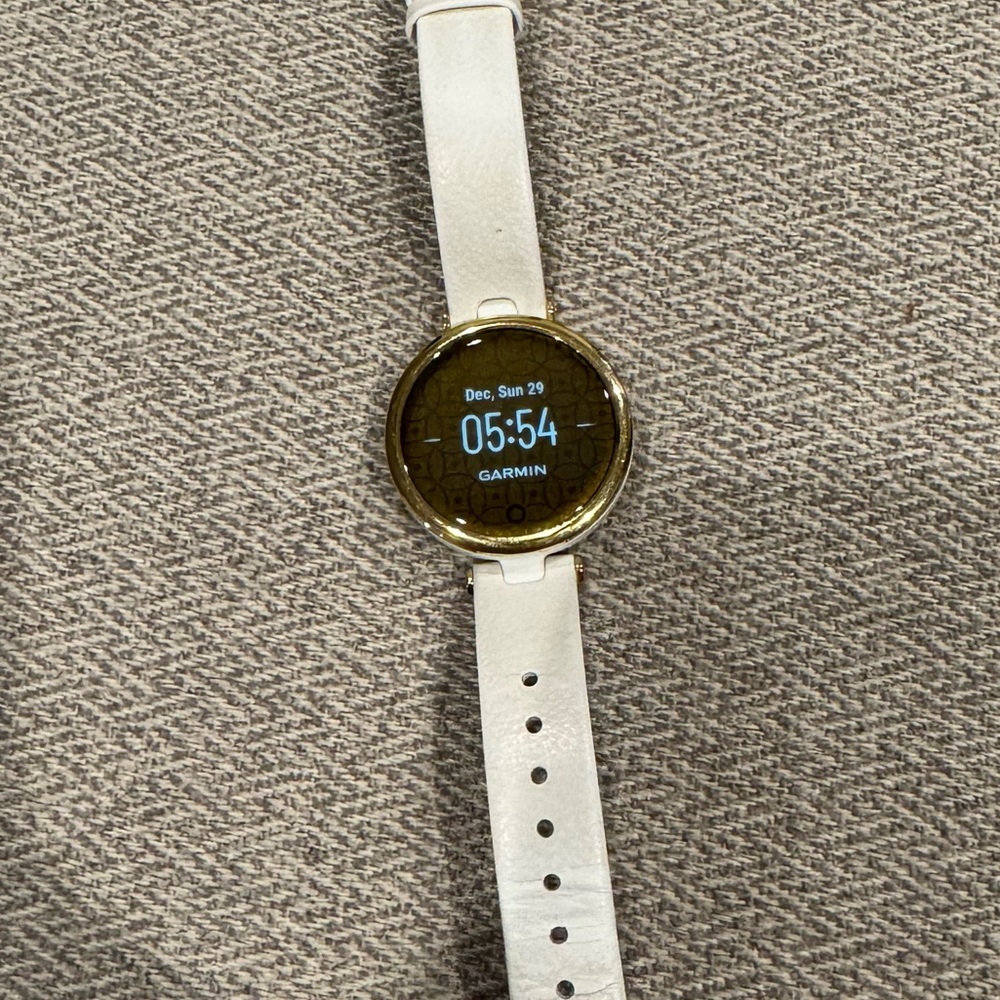 Garmin Lily GPS Watch - White - Leather Band